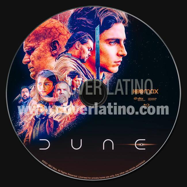 Dune (2021) caratula blu-ray + label disc
